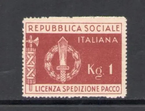 1944 Italienische Sozialrepubblica, Militärfranchise Nr. 1, postfrisch **