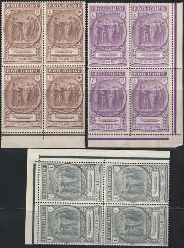 1923 Italien, Königreich, Schwarzhemd # 147/49, Viererblock, postfrisch **