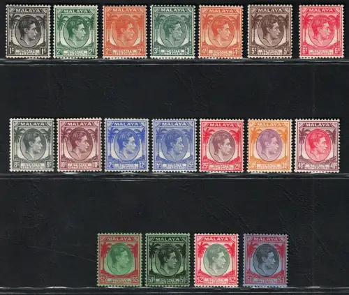 1937-41 Straits Settlements, Abbild von Georg VI., SG # 278/98, MNH **