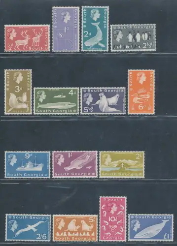 1963-69 Südgeorgien - Stanley Gibbons Nr. 1/16 - Komplette Serie - MH*