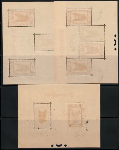 1953 KAMBODSCHA, Yvert n. 4/6, 3 Luftpostzettel, gebraucht