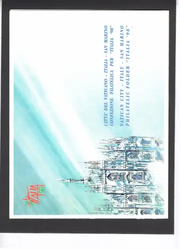 1998 Folder Vatikan San Marino Italien, Tag des Sammelns, postfrisch **