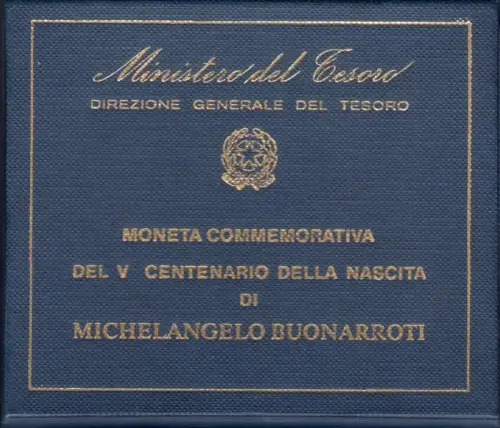1975 Italien - Republik - 500 Lire Silber Michelangelo Buonarroti - FDC