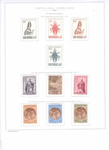 1963-1978 Vatikan, Papst Paul VI. komplett, postfrische Marken 303 Werte Posta Ordentaria + Luftpost + 1 Flugblatt Venedig + 6 Steuermarken - MNH **