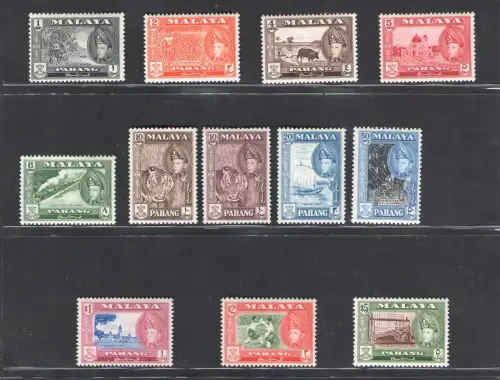 1957-62 PAHANG, Stanley Gibbons # 75-86, Sultan Sir Abu Bakar, MNH**