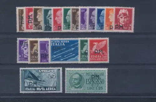 1943 ITALIEN, Königreich # 1/20 Militärpost, 20 Werte, postfrisch **