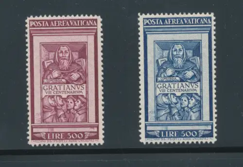 1951 Vatikan, Luftpost, Monaco Graziano, postfrisch ** Zertifikat Diena