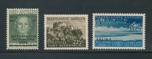 1953-54 Niederländische Antillen - Yvert Katalog Nr. 232-233-234 - 3 Werte - postfrisch **