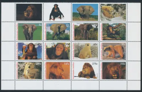 2004 Niederländische Antillen - Wildtiere - Yvert Katalog Nr. 1425-36 - Block mit 12 Werten - postfrisch **