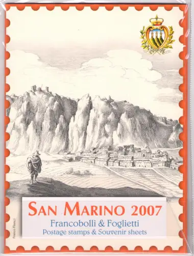 2007 San Marino, offizielles Jahresbuch der philatelistischen Ausgaben, Briefmarken, Bogen - postfrisch **