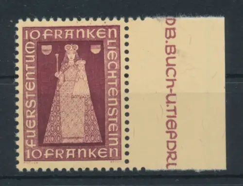 1941 Liechtenstein - Nr. 172, Madonna di Dux, postfrisch** - Bogenrand