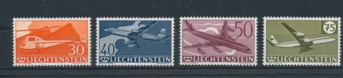 1960 Liechtenstein, Luftpost Nr. 34/37, verschiedene Flugzeuge. 30. Jahrestag der Luftpostmarke, 4 Werte, postfrisch**