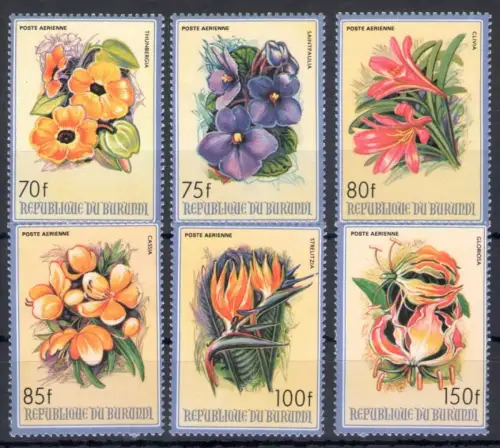 1986 Burundi, Yvert n. 496/01 - Blumen - postfrisch **
