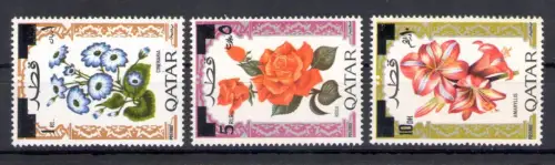 1972 QATAR, SG Nr. 399/01 - Überdruckte Blumen Neuwert - postfrisch**