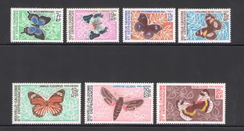 1967-68 Neukaledonien, Yvert # 341-44 + Luftpost # 92-94, Schmetterlinge postfrisch **