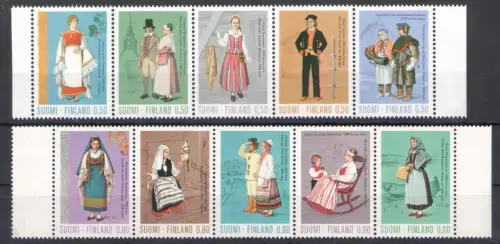 1972-73 Finnland - Nr. 674/78+697/01, Kostüme - 10 Werte - postfrisch**