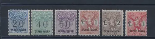 1925 Oltre Giuba - Steuermarken für Vaglia - 6 Werte Nr. 1/6, dezent / sehr gute Zentrierung, postfrisch**