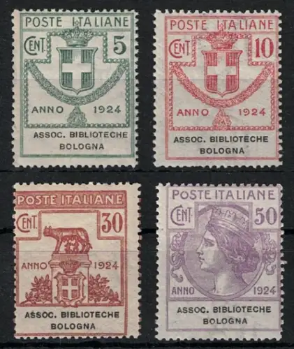 1924 Italien, Parastatale Körperschaften # 1/4, Associazione Bibblioteche Bologna, MNH **