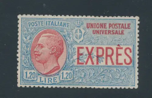 1922 Italien, Espresso, Nr. 8, 1,20 Lire hellblau und rot, Centratissimo, postfrisch **