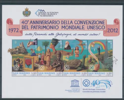 2012 San Marino, kompletter Jahrgang, 19 Werte + 6 Zettel - postfrisch **