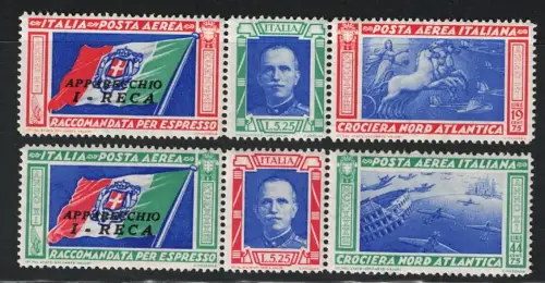 1933 Italien, Königreich, Luftpost, # 51Q/52Q, Tripttici Reca, postfrisch **
