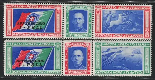 1933 Italien, Königreich, Luftpost, # 51F/52F, Trittici Pell, postfrisch **