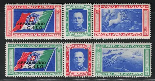 1933 Italien, Königreich, Luftpost, # 51E/52E, Tripttici Calo, postfrisch **