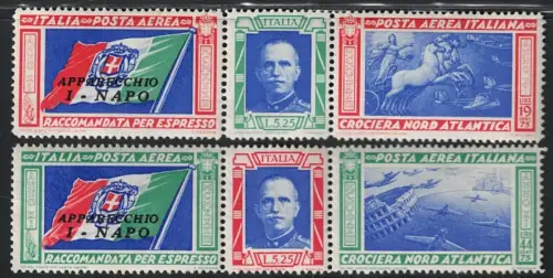 1933 Italien, Königreich, Luftpost, # 51M/52M, Trittici Napo, postfrisch **