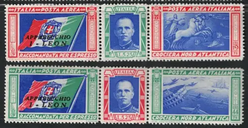 1933 Italien, Königreich, Luftpost, # 51H/52H, Trittici Leon, postfrisch **