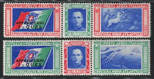 1933 Italien, Königreich, Luftpost, # 51O/52O, Tripttici Ques, postfrisch **
