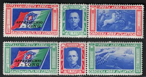 1933 Italien, Königreich, Luftpost, # 51I/52I, Tripttici Long, postfrisch **