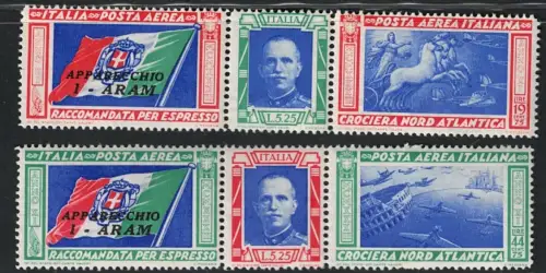 1933 Italien, Königreich, Luftpost, # 51/52, Tripttici Aram, postfrisch **