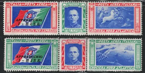 1933 Italien, Königreich, Luftpost, # 51C/52C, Trittici Bise, postfrisch **