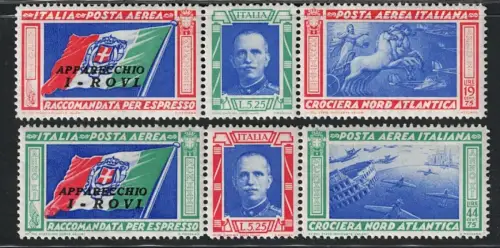 1933 Italien, Königreich, Luftpost, # 51R/52R, Trittici Rovi, postfrisch **