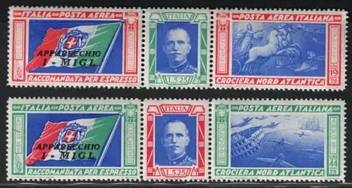 1933 Italien, Königreich, Luftpost, # 51K/52K, Migl Tripttici, postfrisch**