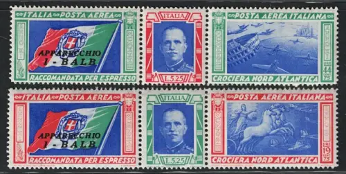 1933 Italien, Königreich, Luftpost, # 51A/52A, Tripttici Balb, postfrisch **