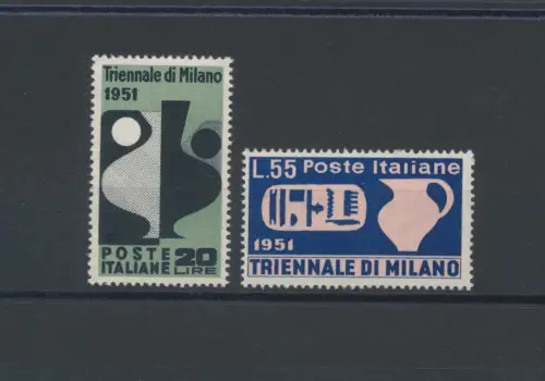 1951 Italien - Republik, 9. Triennale di Milano, 2 Werte, Nr. 667/68, postfrisch**