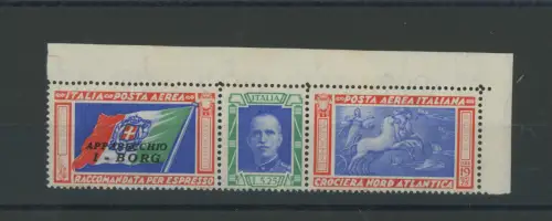 1933 Italien, Luftpost # 51 Da, Tripttico Borg mit Büschelsorte, postfrisch **
