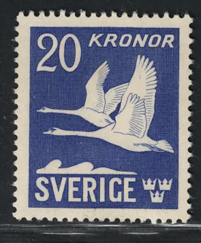 1942-53 Schweden, Luftpost, 20 Kr Übersee, Schwäne im Flug, postfrisch**