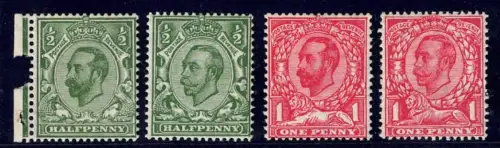 1913 Großbritannien, Bildnis König Georg V., # 133/36 filigran Royal Chipper, postfrisch **