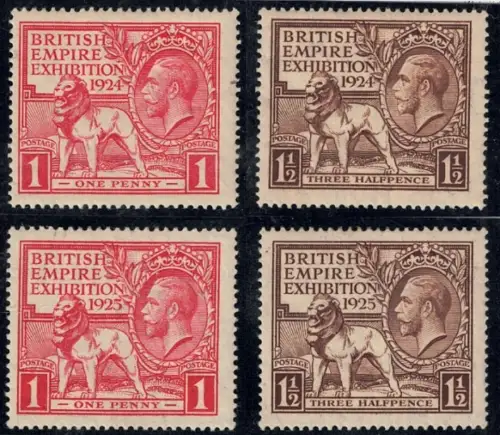 1924-25 Großbritannien, Die zwei Serien, # 171/72+173/74, postfrisch**