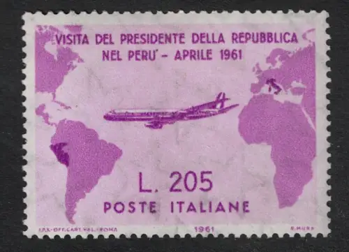 1961 Italien, REPUBLIK, 205 Lire Rosa, nicht ausgegeben, Gronchi Rosa, MH*