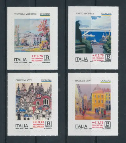 2023 Italien, Republik, zugunsten der Ukraine, 4 Werte, postfrisch**