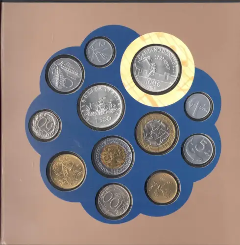 1997 Italien, Divisionsmünze kompletter Jahrgang, FDC