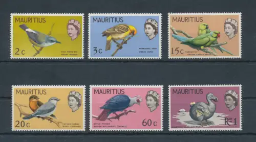 1968 Mauritius, Vögel, Stanley Gibbons # 370/75, postfrisch**
