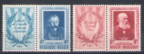 1952 Belgien - Nr. 899/99 - Werte mit seitlichem Anhang - postfrisch**