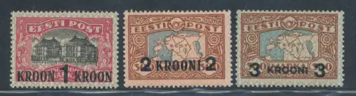 1930 Estland - Nr. 110/12 Aufdrucke - MNH**