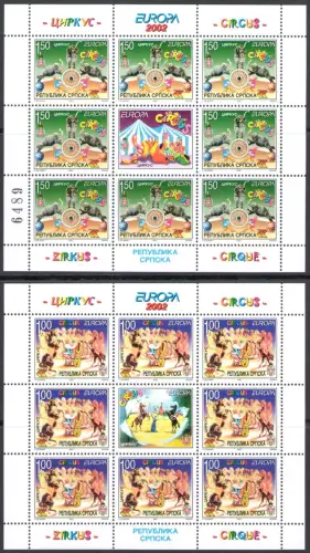 2002 EUROPA CEPT, Bosnien Serbien Nr. 2 Miniblätter - postfrisch **