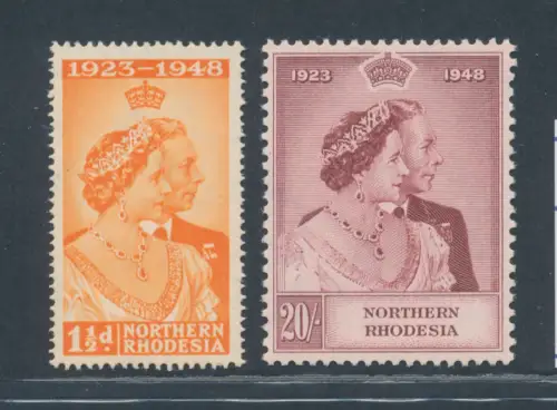 1948 Nordrhodesien, Stanley Gibbons n. 48/49 - postfrisch**