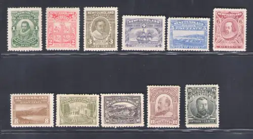 1911 Neufundland, Stanley Gibbons n. 95/105, MH*